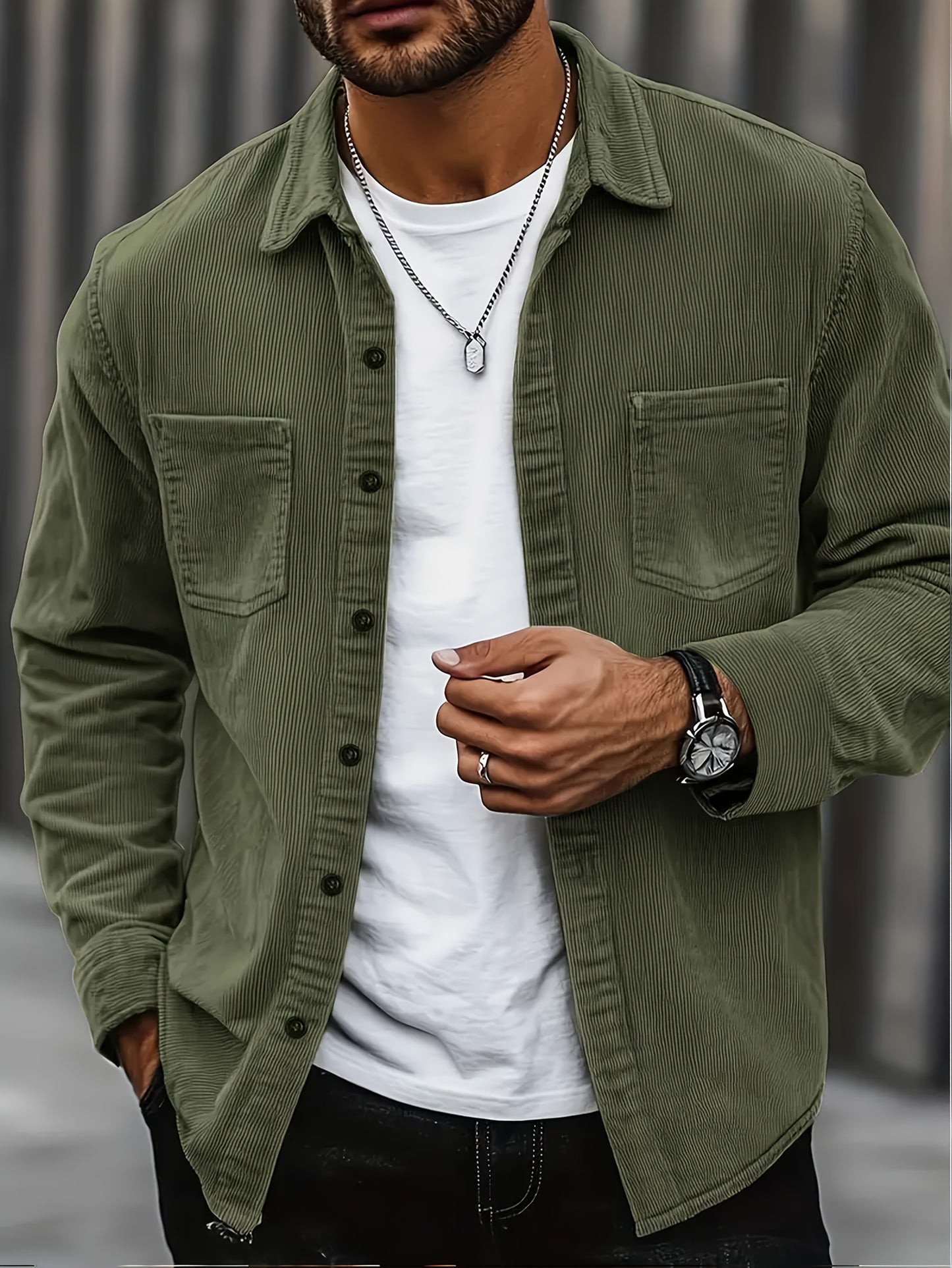 Cardigan casual in velluto a coste