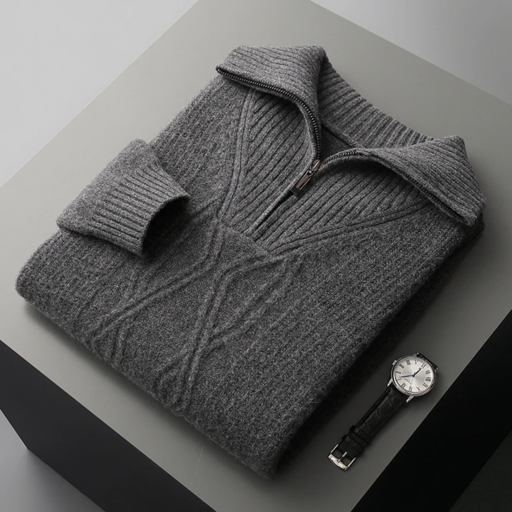 Maglione con zip in lana merino Taranto