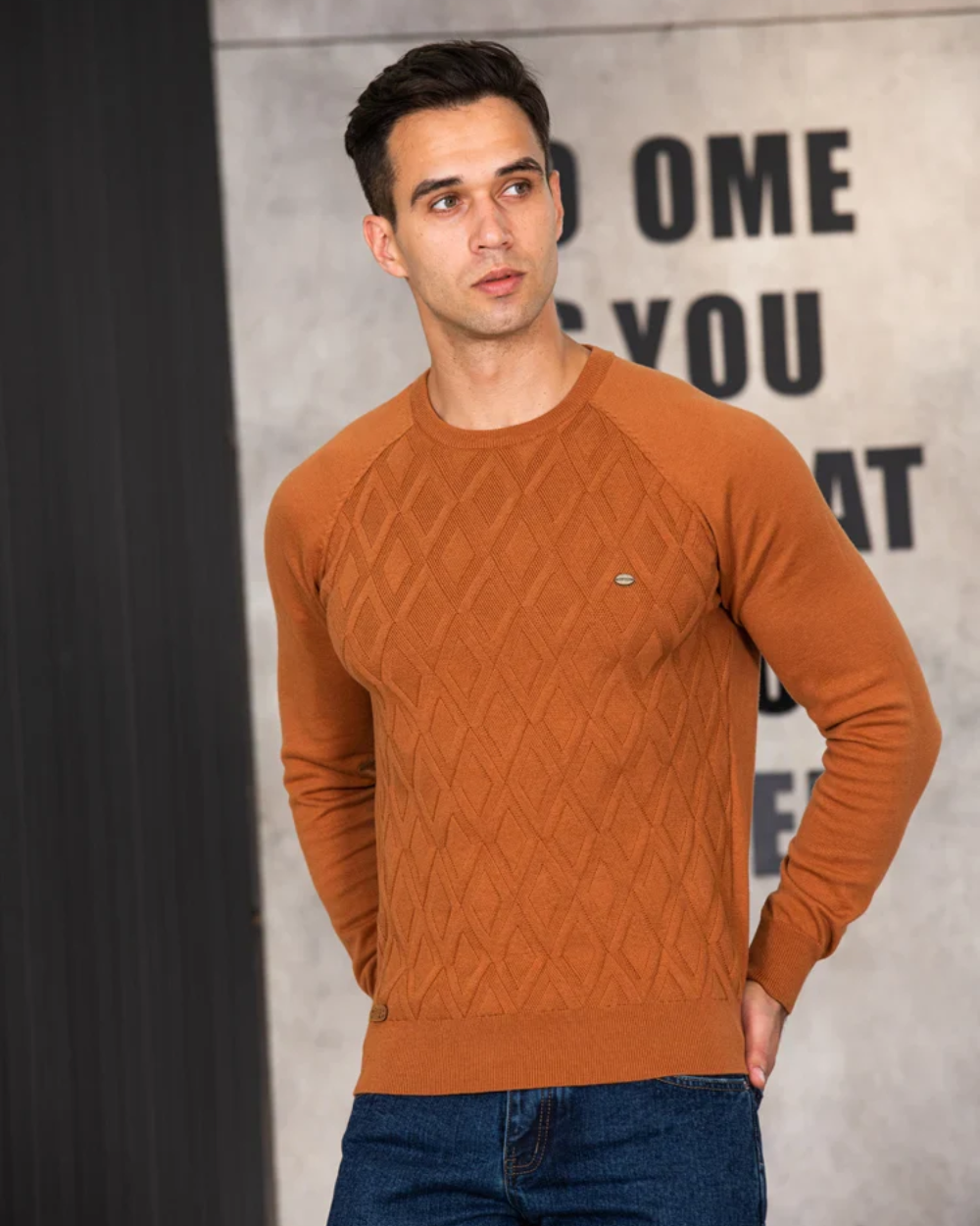 Maglione da uomo con design a scacchi V2