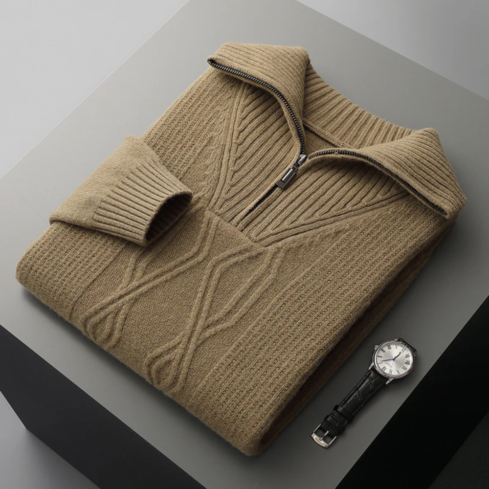 Maglione con zip in lana merino Taranto