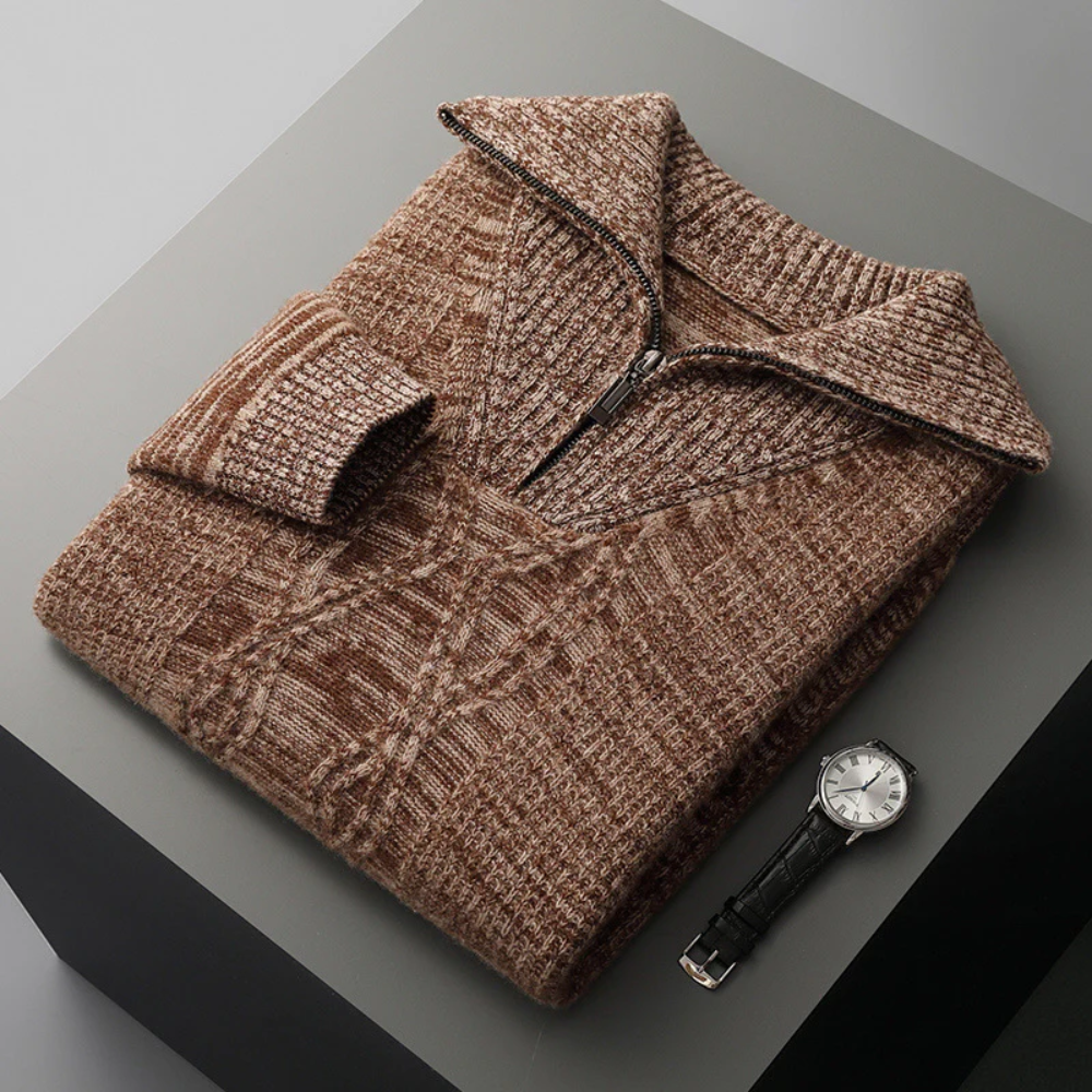 Maglione con zip in lana merino Taranto