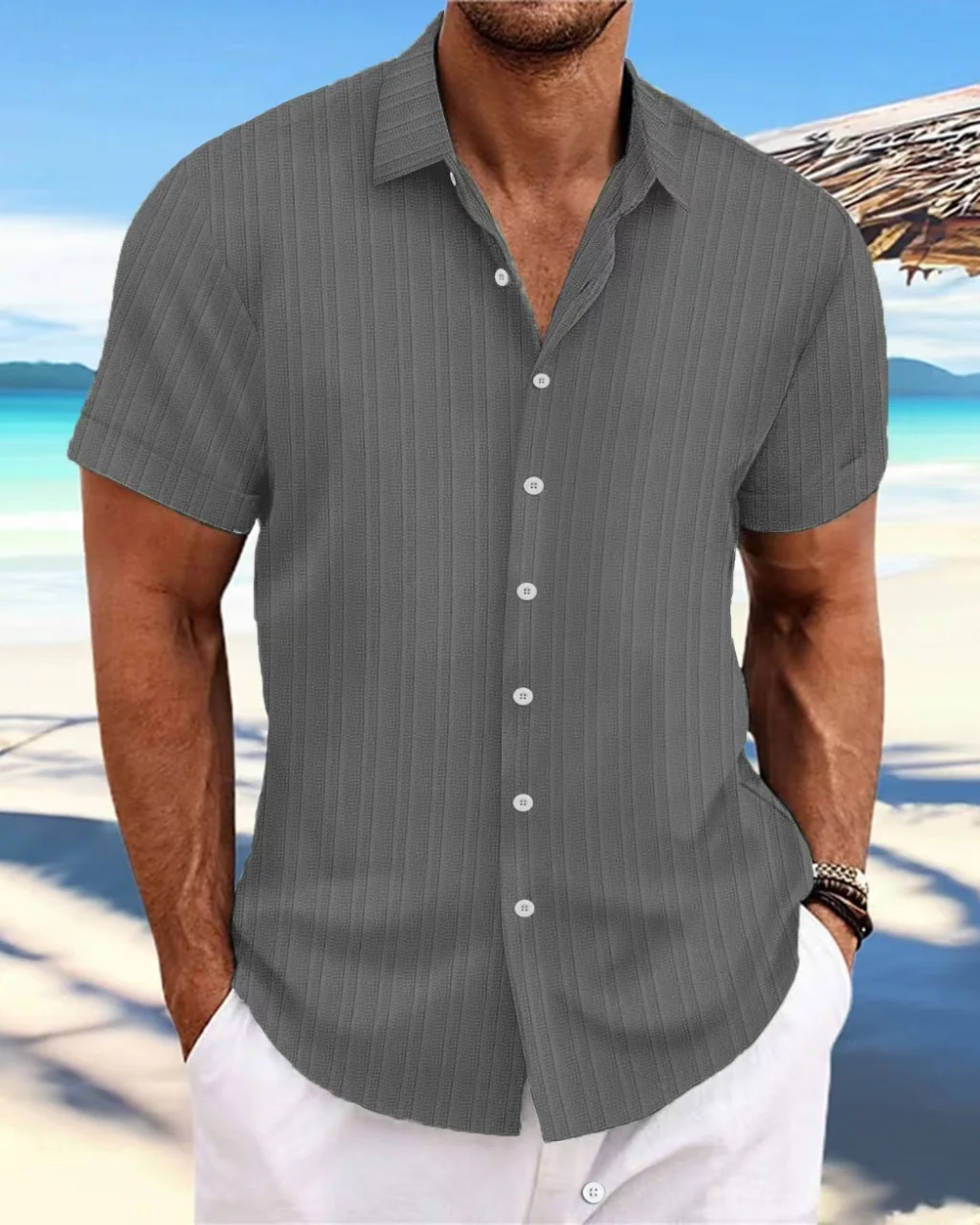 Camicia casual a maniche corte