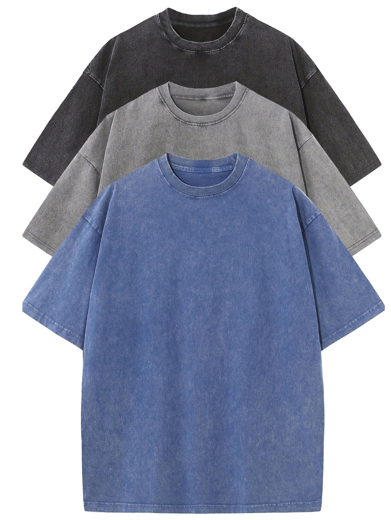 Set di t-shirt oversize in cotone casual - 3 pezzi