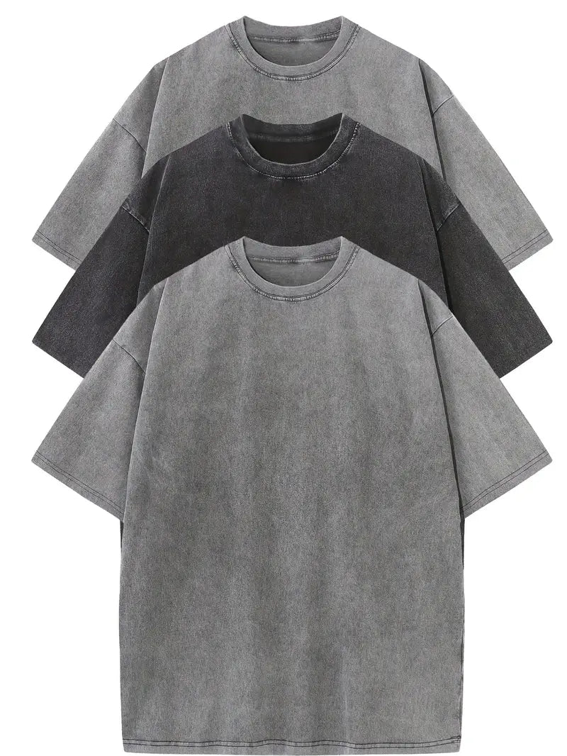 Set di t-shirt oversize in cotone casual - 3 pezzi
