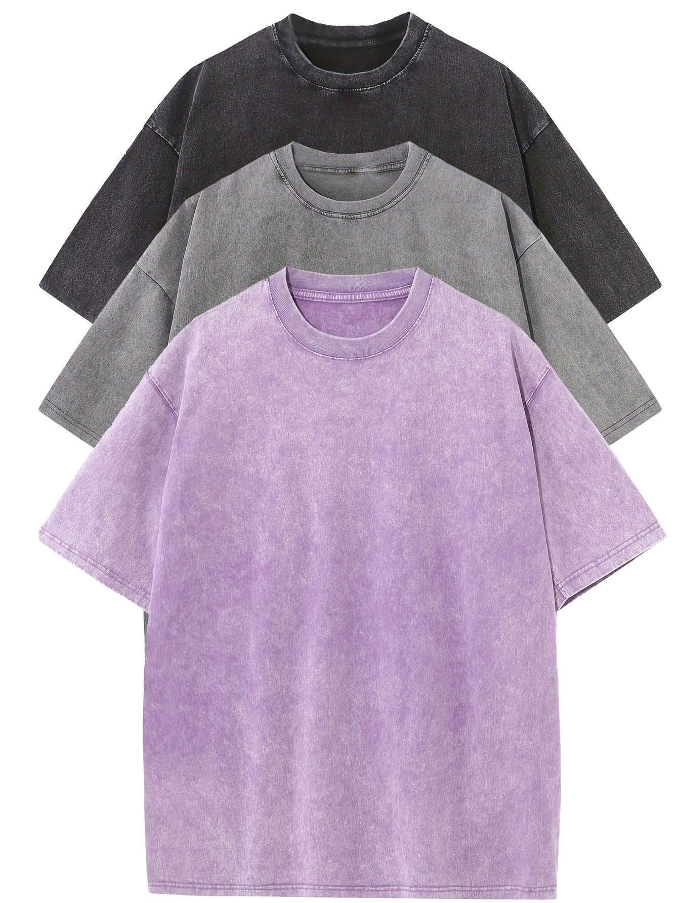 Set di t-shirt oversize in cotone casual - 3 pezzi