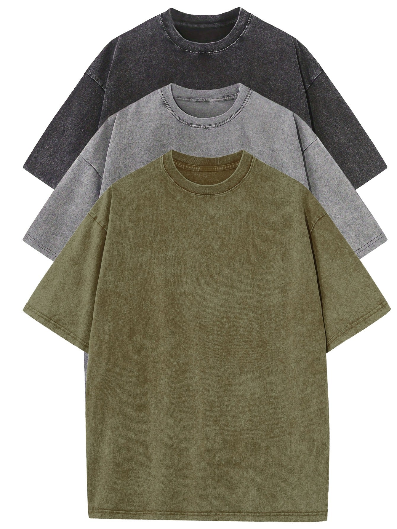 Set di t-shirt oversize in cotone casual - 3 pezzi