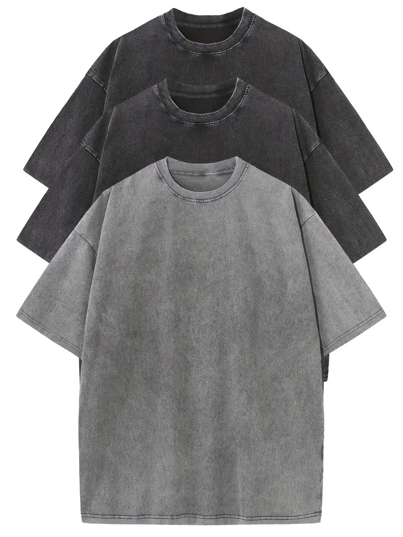 Set di t-shirt oversize in cotone casual - 3 pezzi