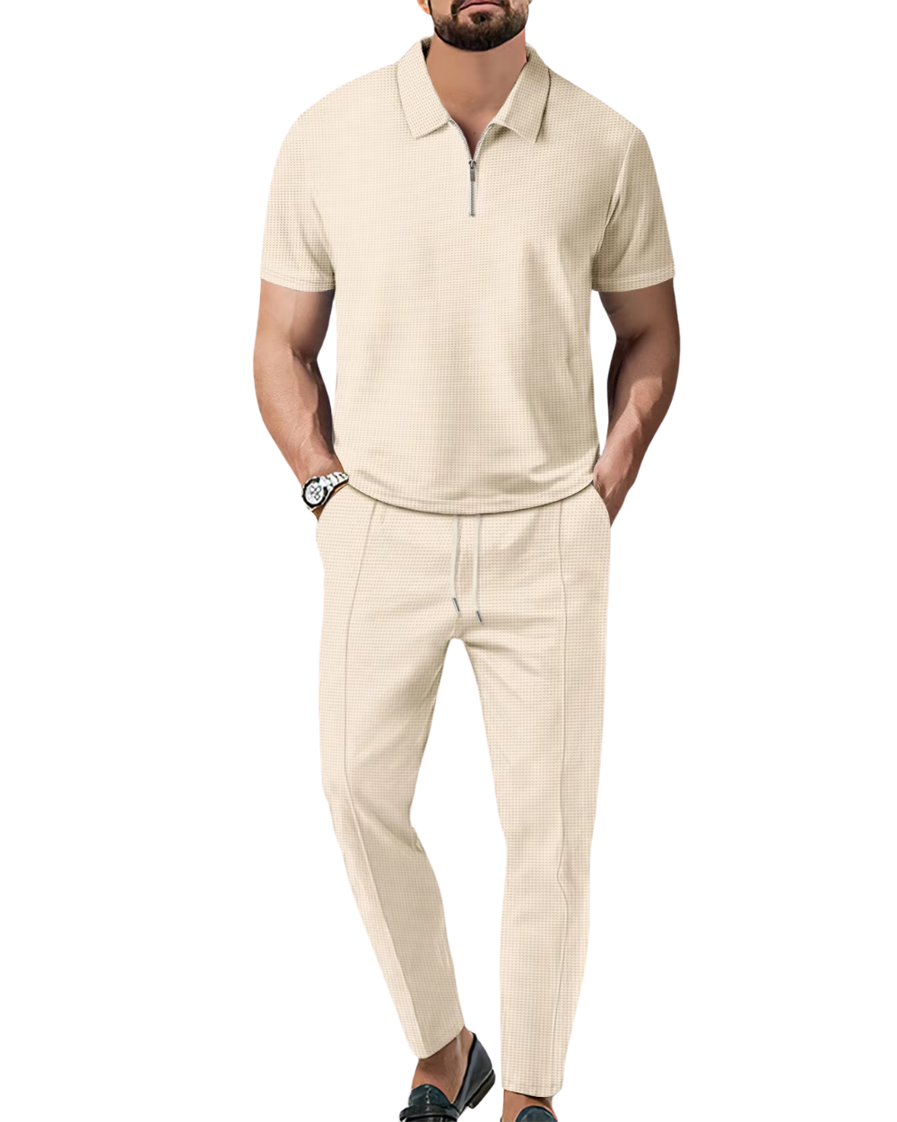 Set polo 2 pezzi con zip