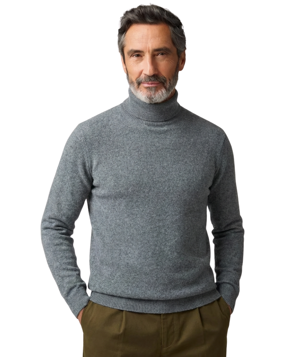 Elegante maglione a collo alto in cashmere