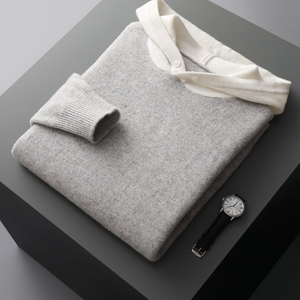 Nova Felpa con cappuccio in lana merino