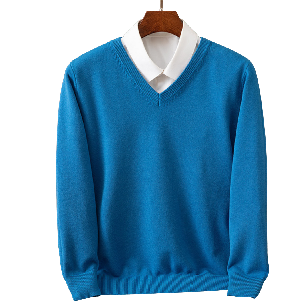 Elegante pullover in cashmere con scollo a V