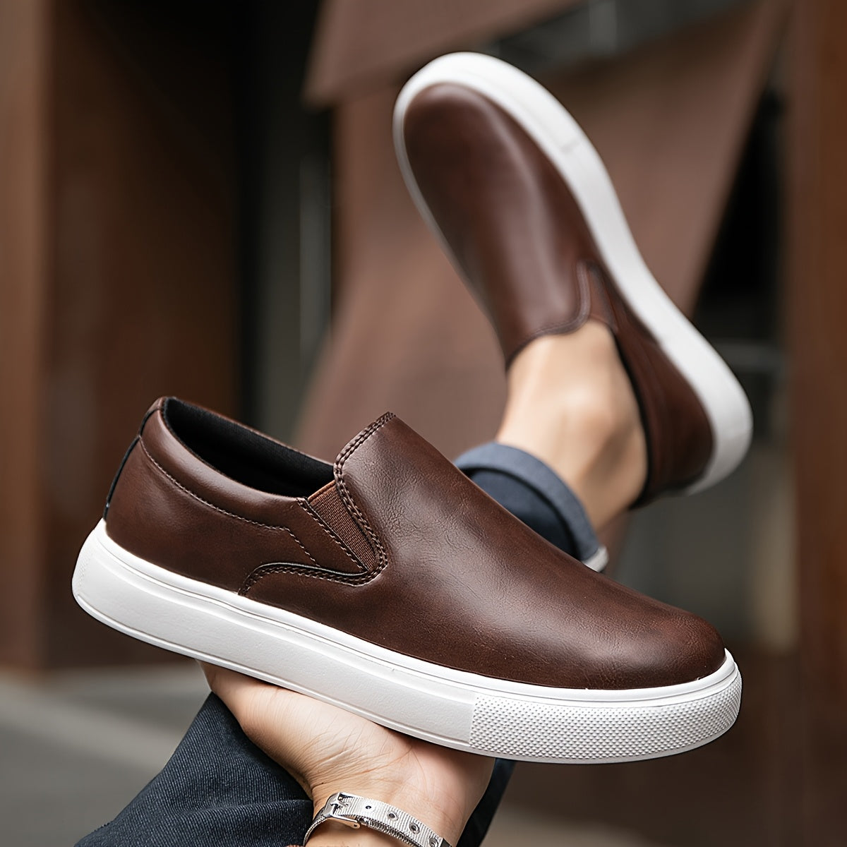 Scarpe casual slip-on in pelle