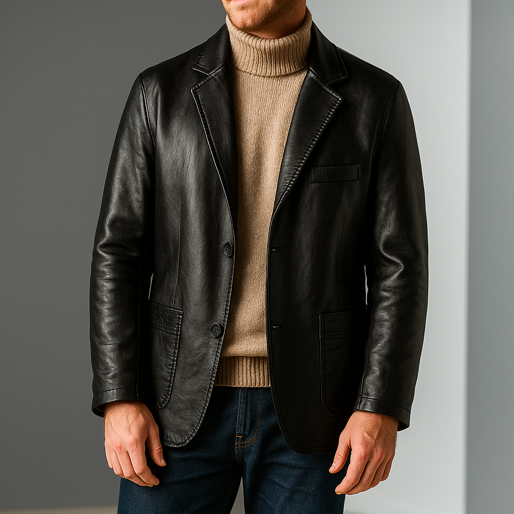Blazer da uomo in pelle elegante