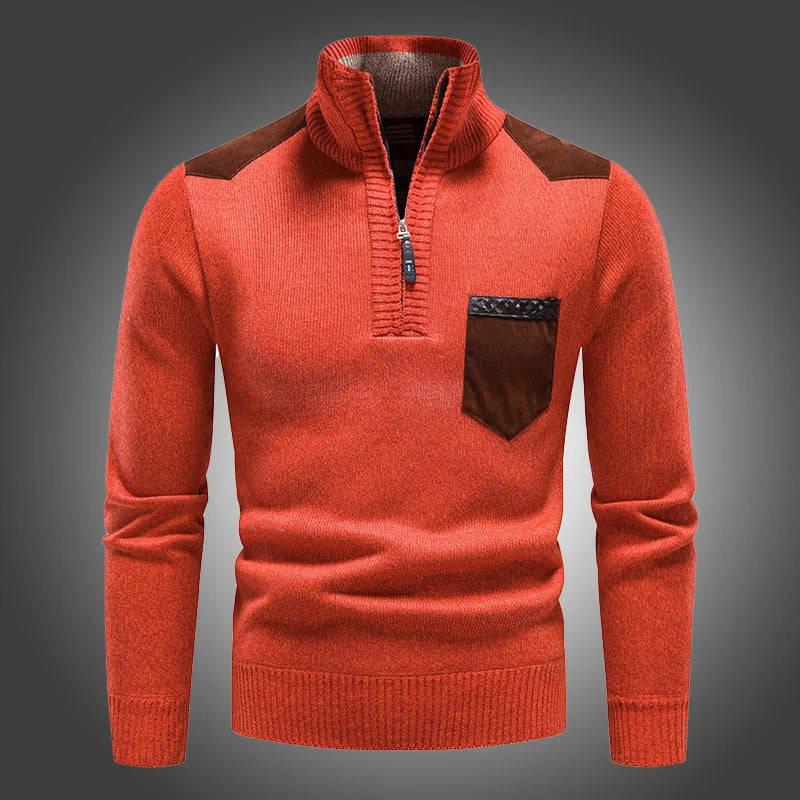 Maglione con zip in lana