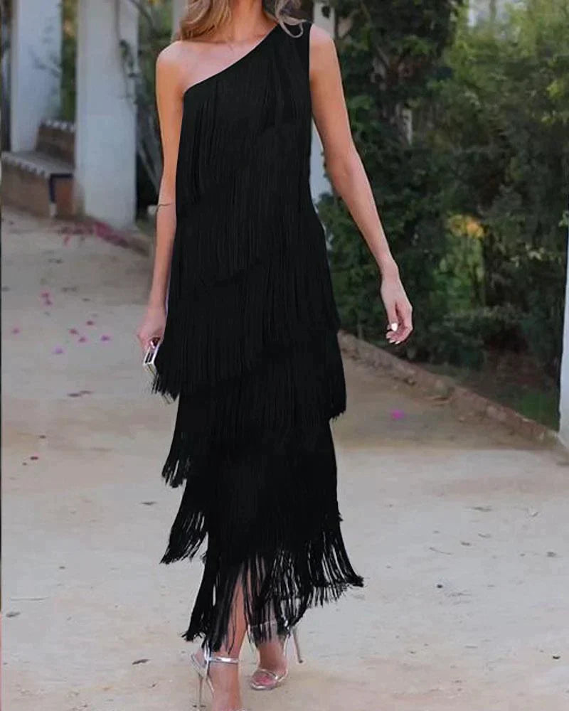 Abito elegante con frange