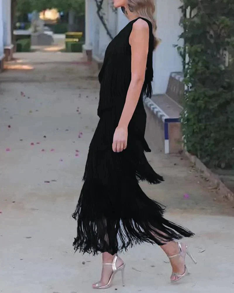 Abito elegante con frange