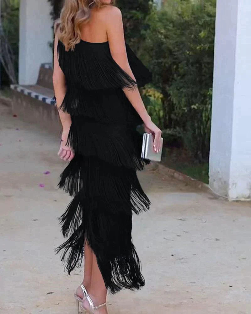 Abito elegante con frange