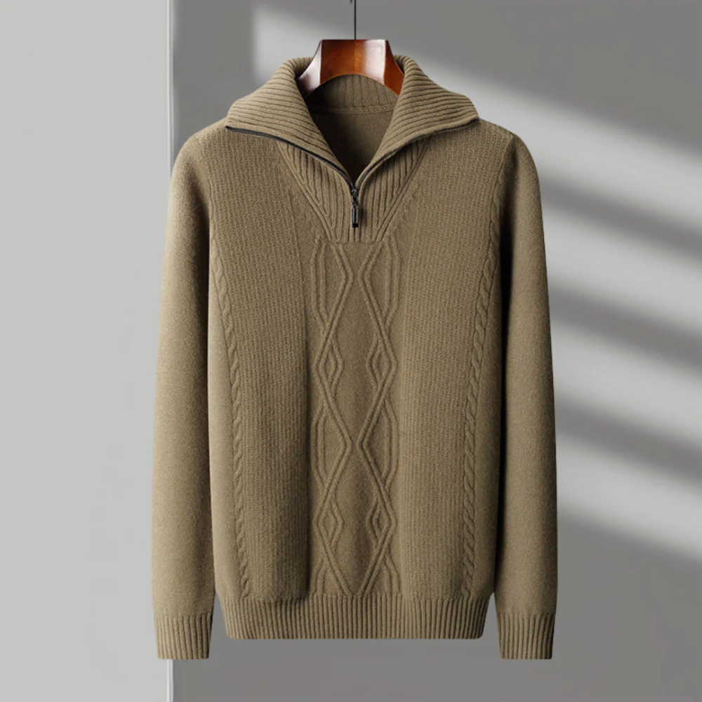 Maglione con zip in lana merino Taranto