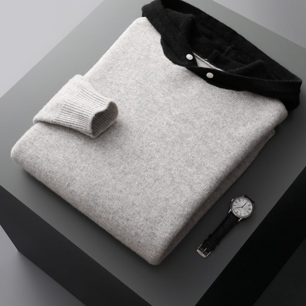 Nova Felpa con cappuccio in lana merino