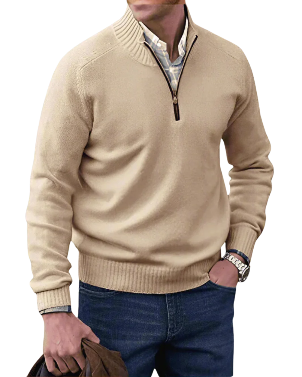 Maglione casual con zip