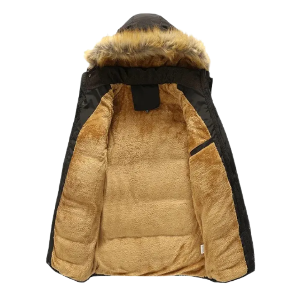 Elegante giacca invernale in pile imbottita
