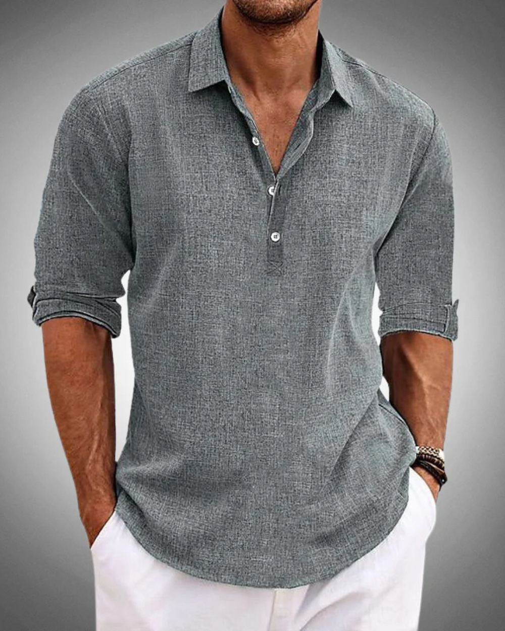 Camicia classica in cotone Sabbio