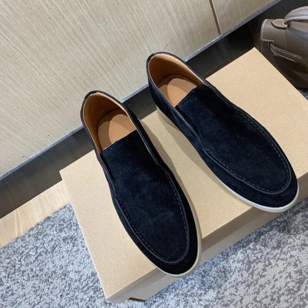 Mocassini casual in pelle scamosciata