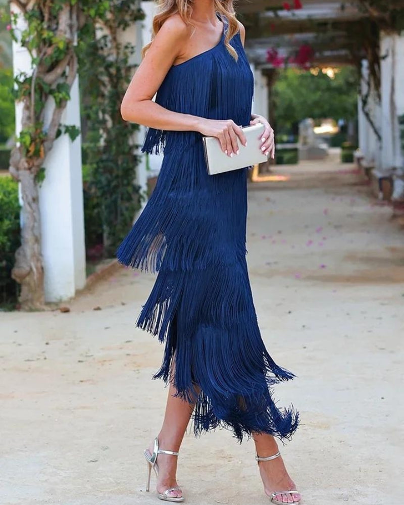 Abito elegante con frange