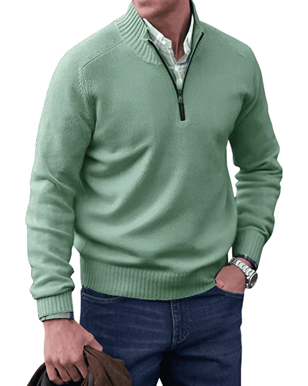 Maglione casual con zip