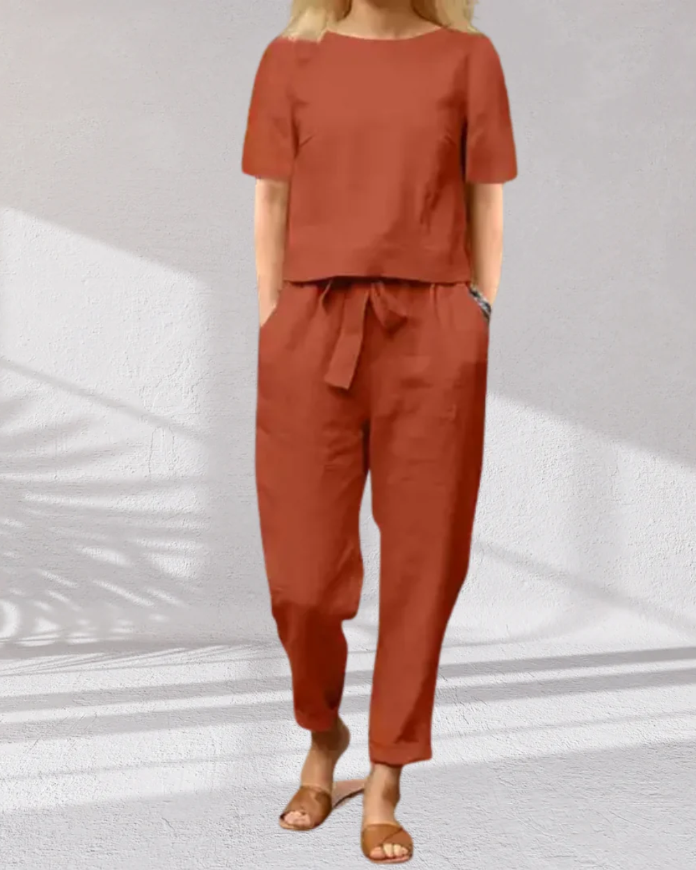Elegante set da donna in cotone