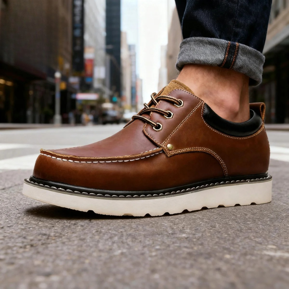 Scarpe casual retrò in pelle