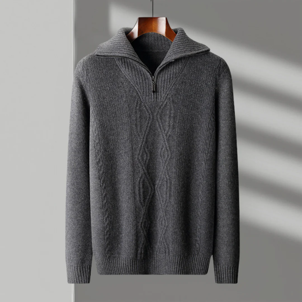 Maglione con zip in lana merino Taranto