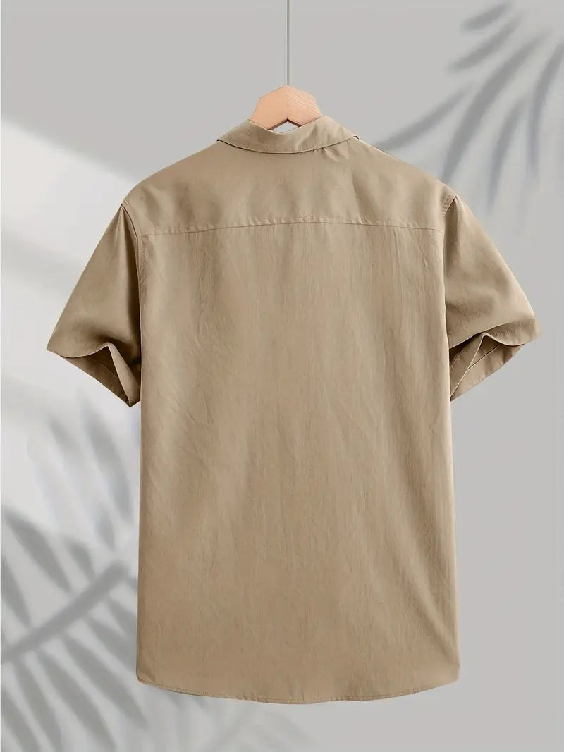 Camicia casual in cotone a maniche corte