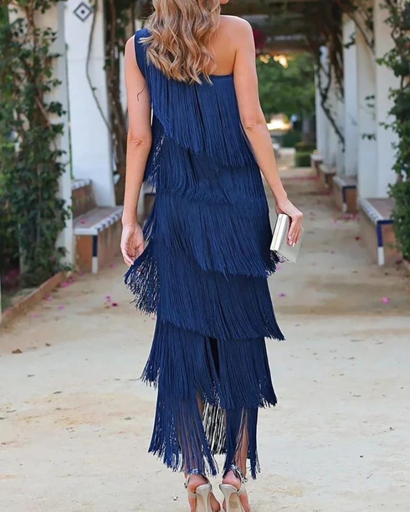 Abito elegante con frange