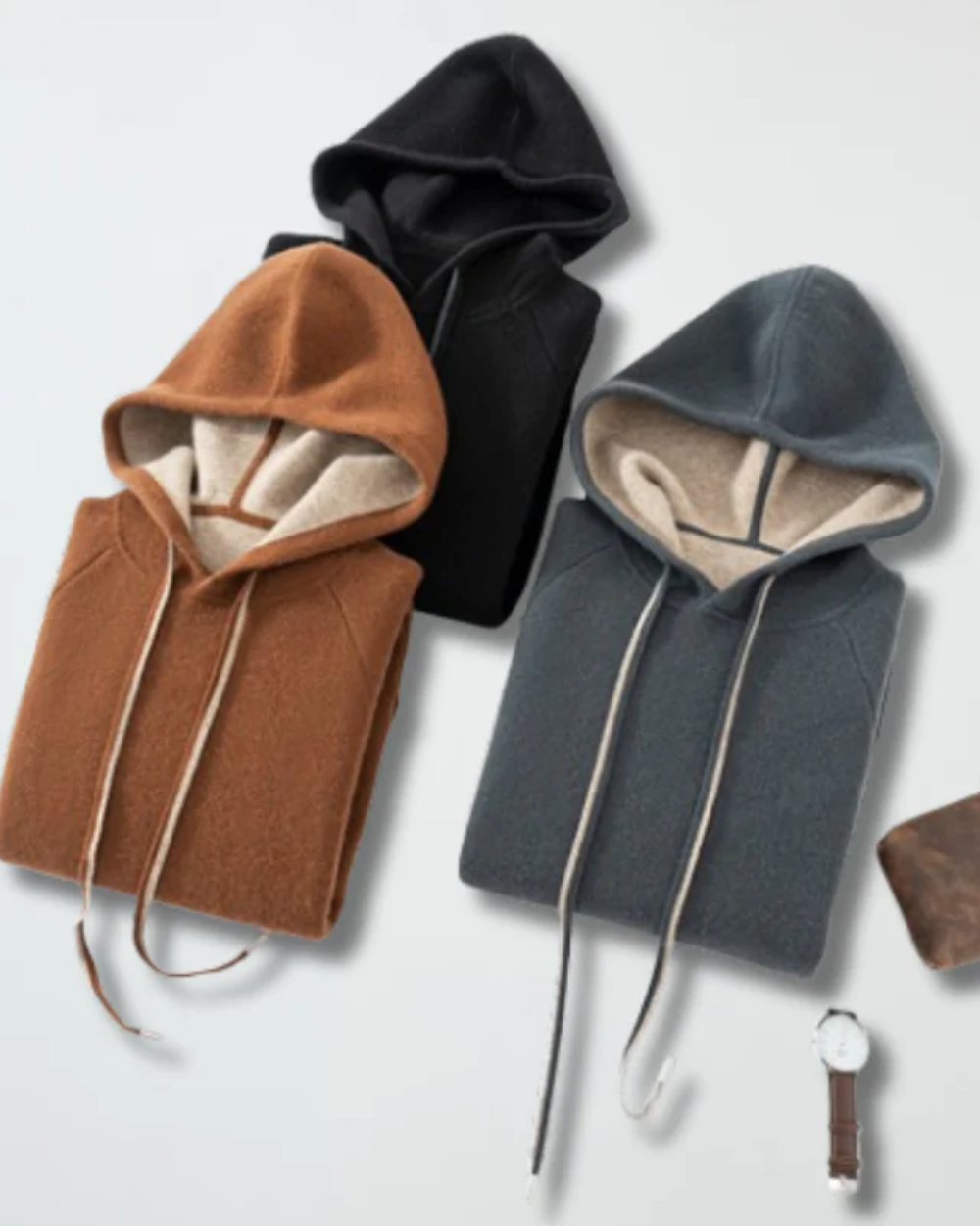 Felpa con cappuccio Atlas in cashmere