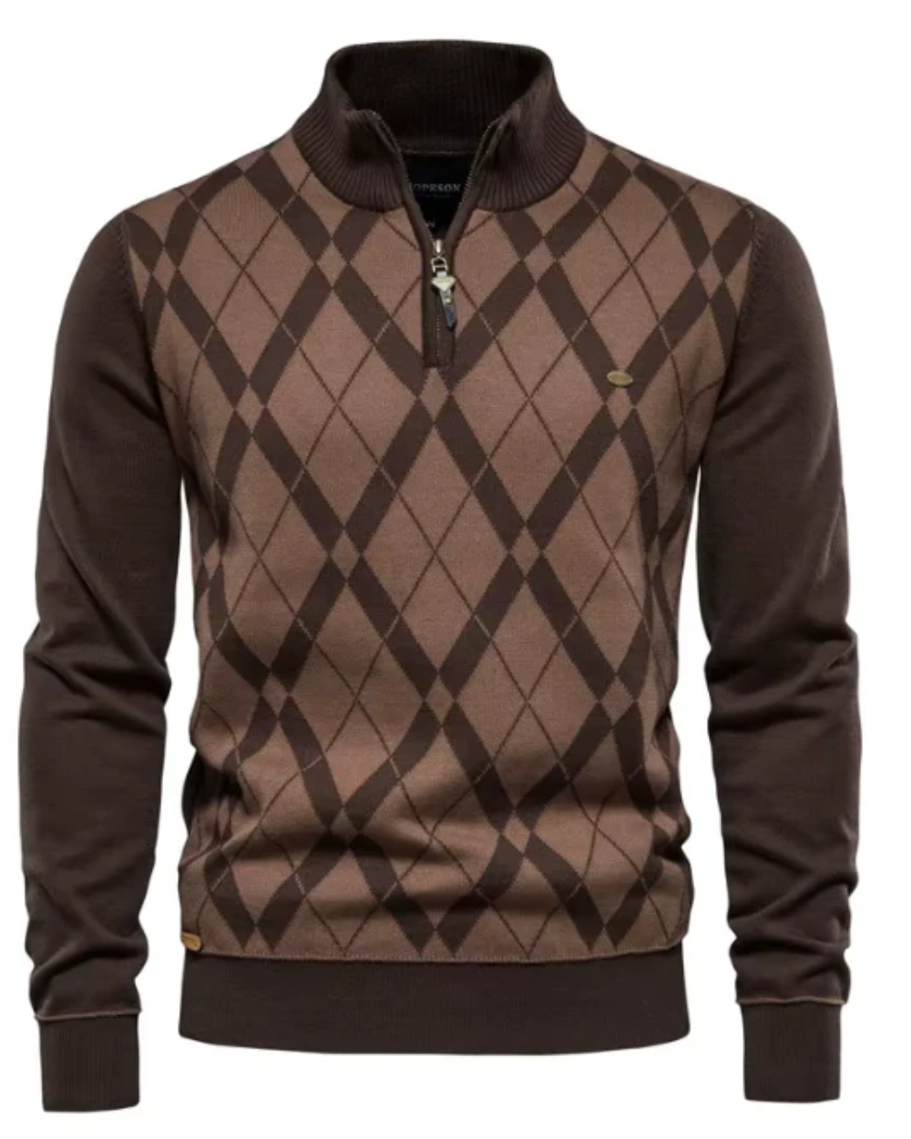 Maglione da uomo con mezza zip
