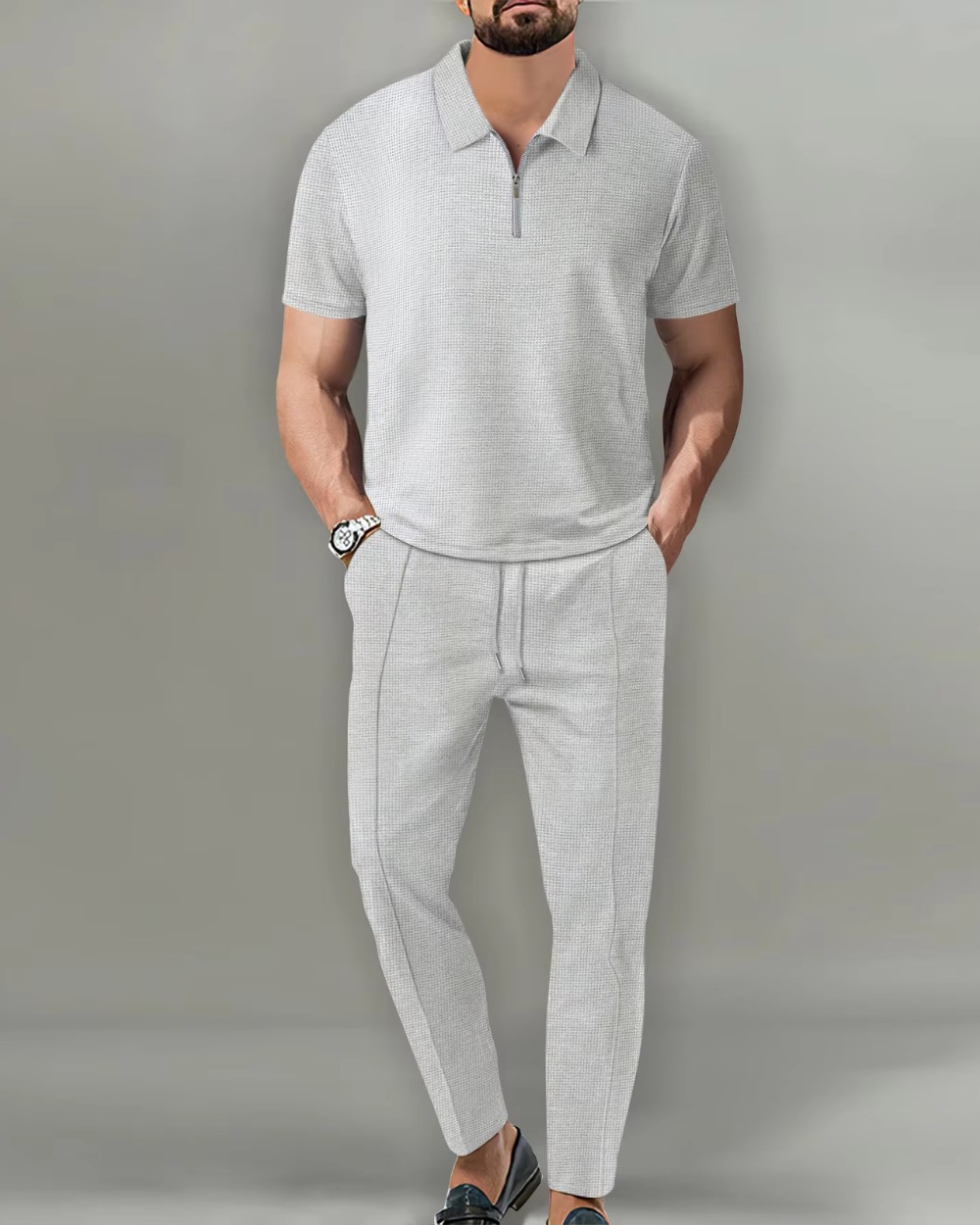Set polo 2 pezzi con zip