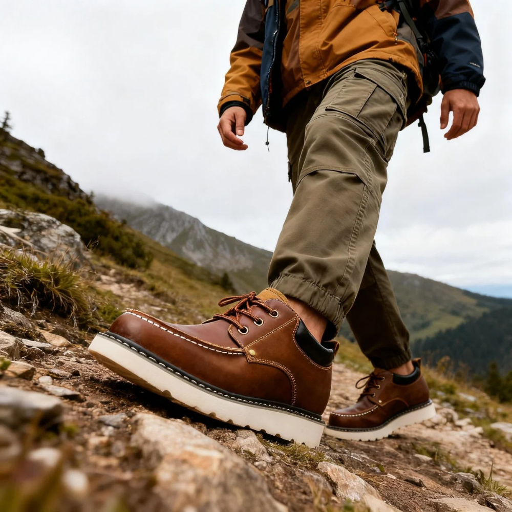 Scarpe casual retrò in pelle