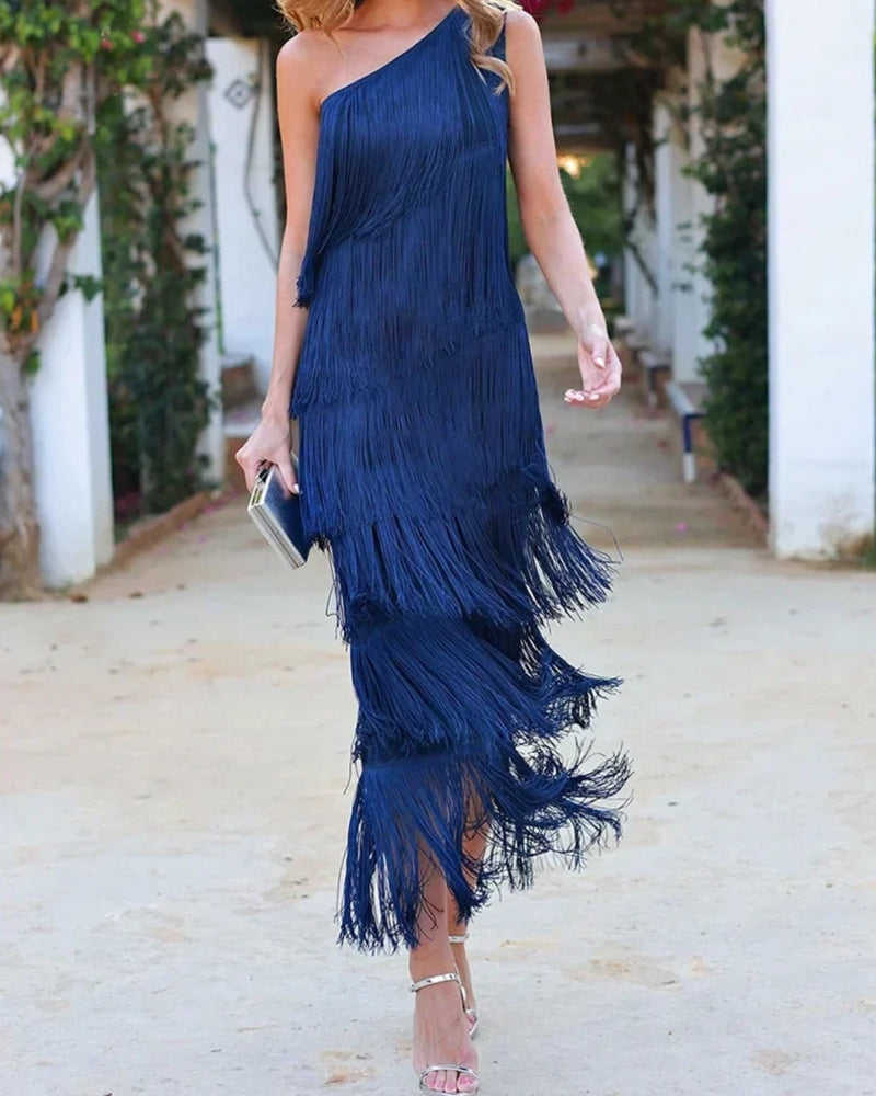 Abito elegante con frange