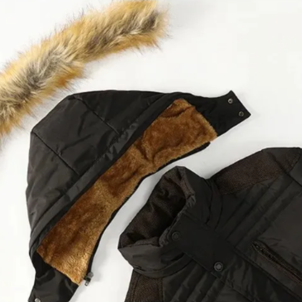 Elegante giacca invernale in pile imbottita