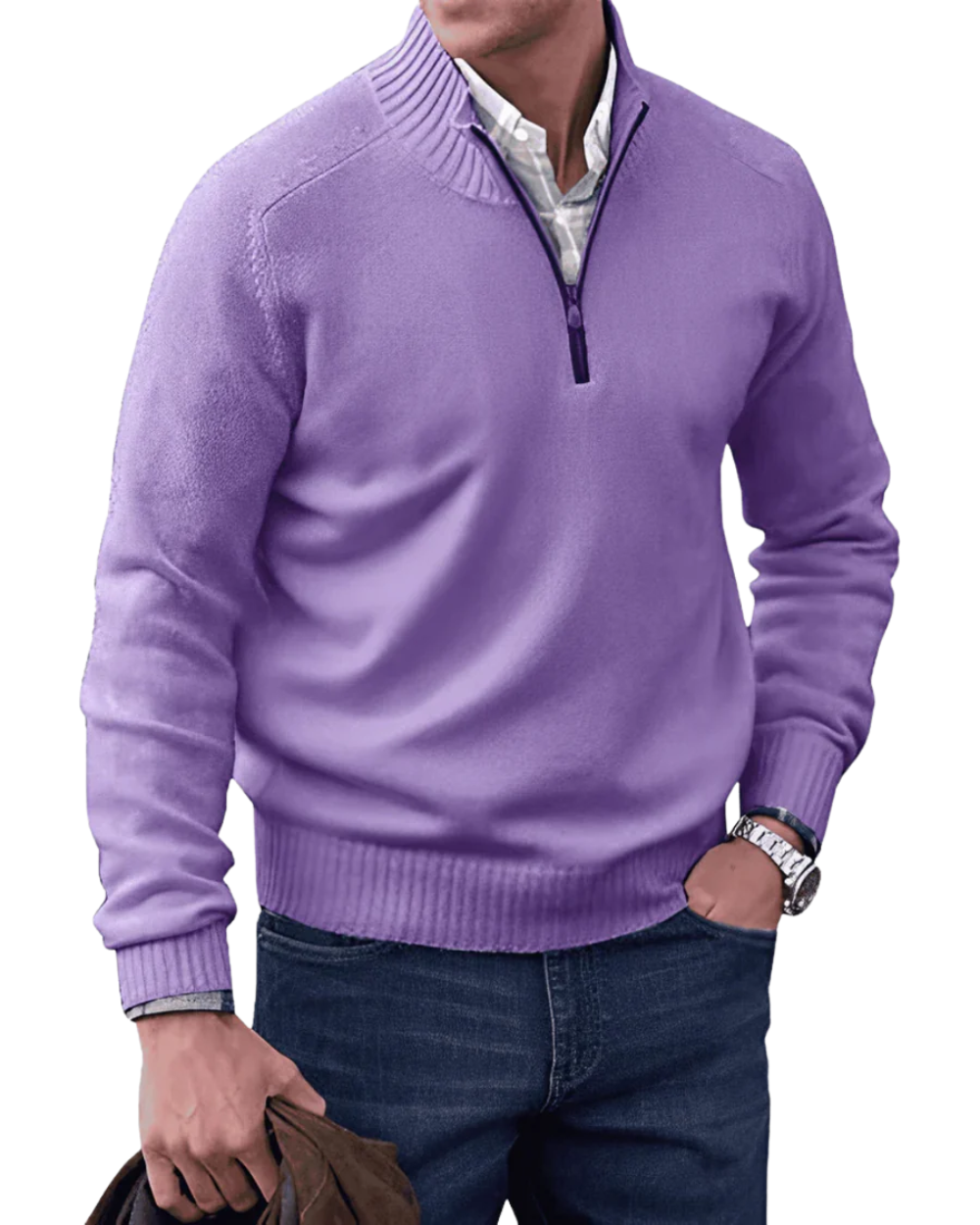 Maglione casual con zip