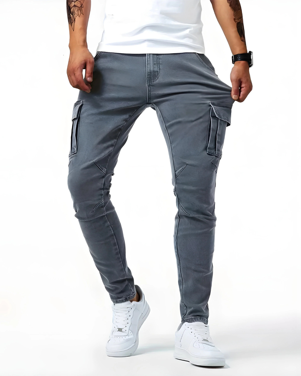 Pantaloni Marino Cargo Stretch