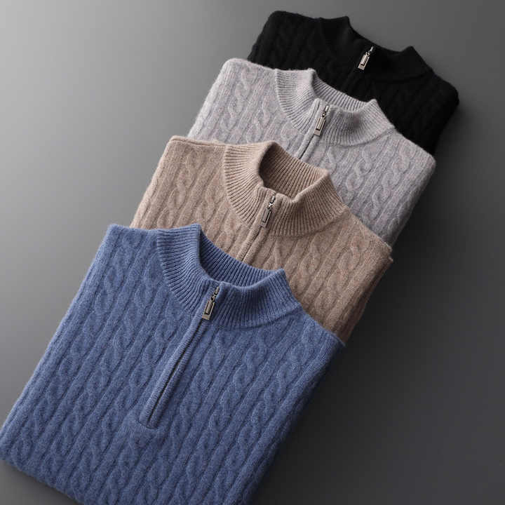 Deneb Cashmere Tessuto Mezza Zip