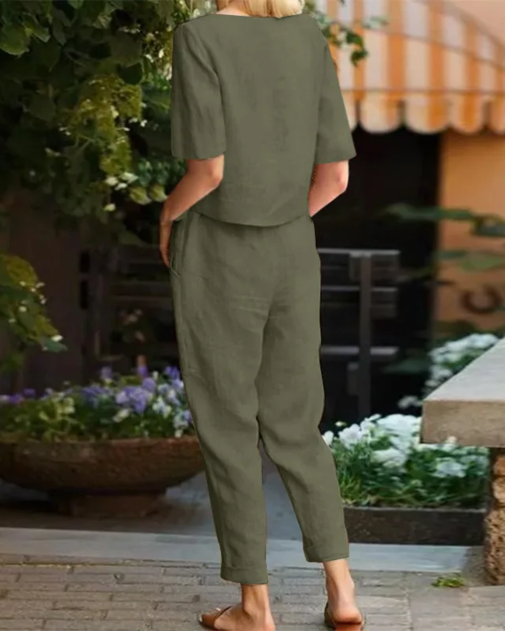 Elegante set da donna in cotone