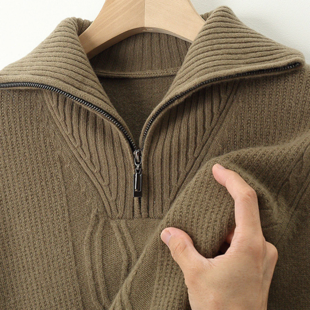 Maglione con zip in lana merino Taranto