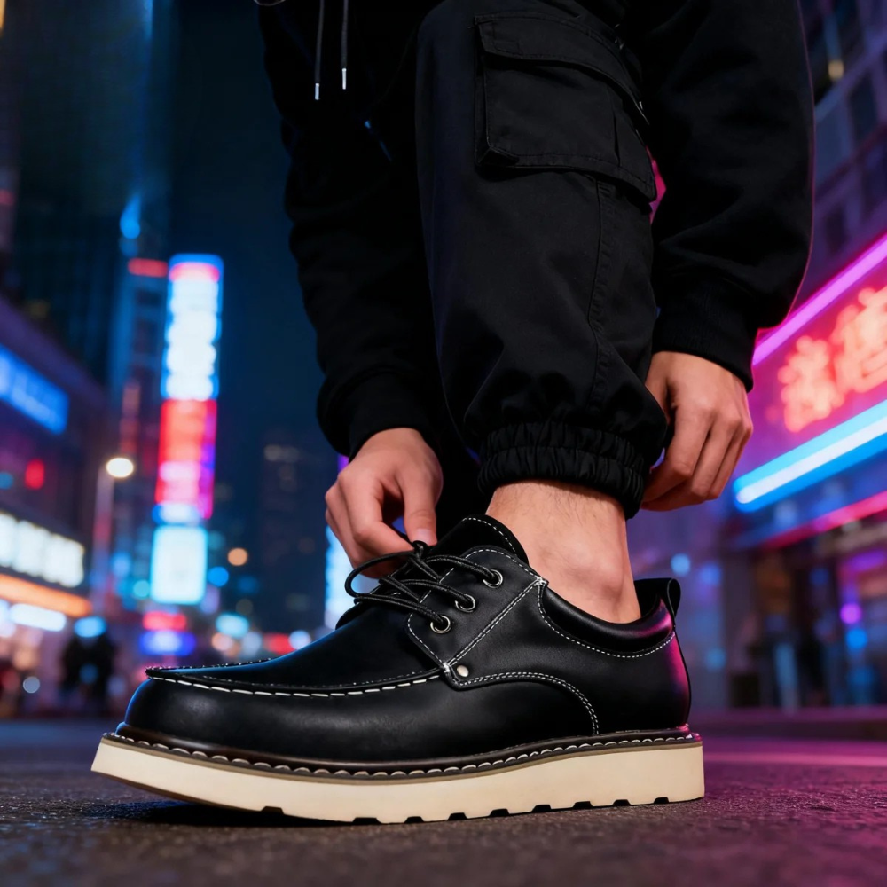 Scarpe casual retrò in pelle