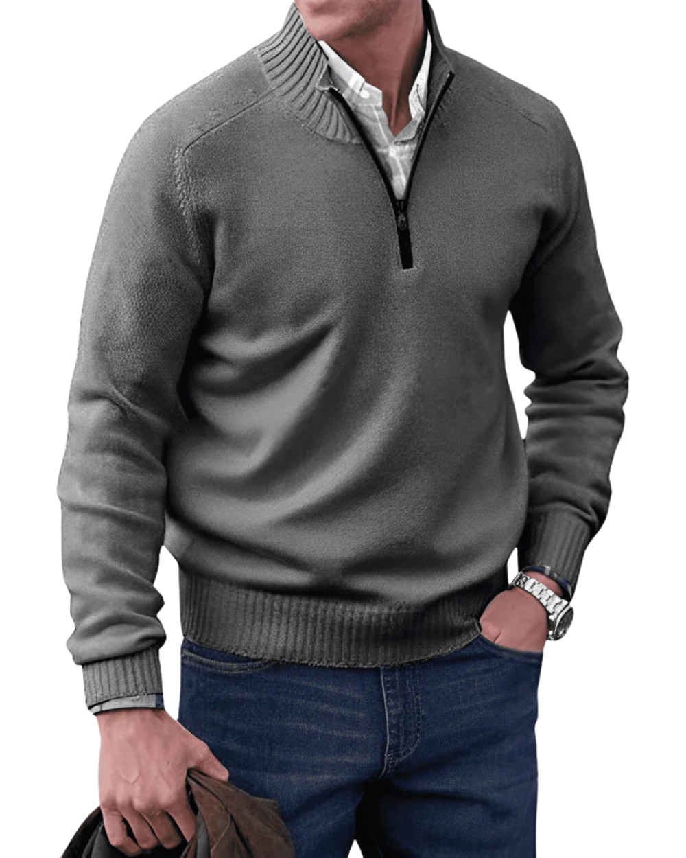 Maglione casual con zip