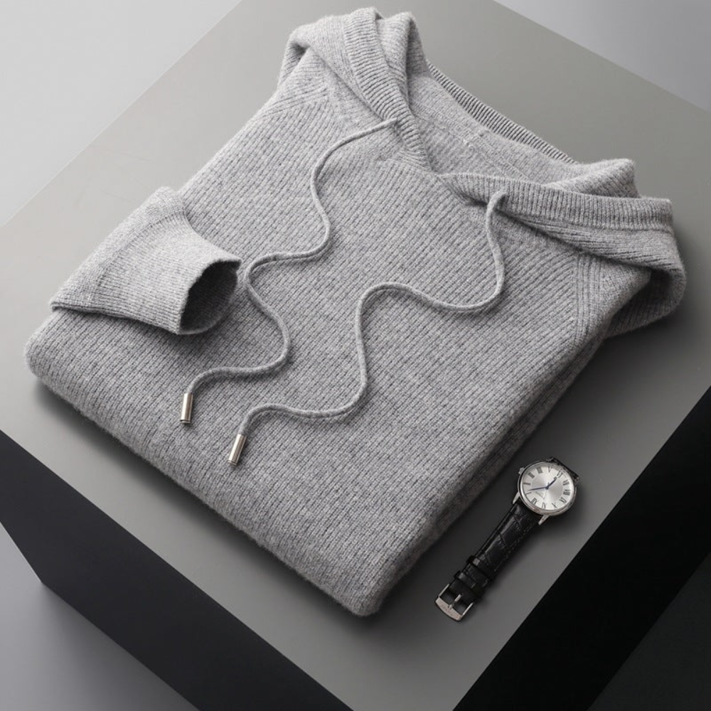 Felpa con cappuccio Arezzo in lana merino