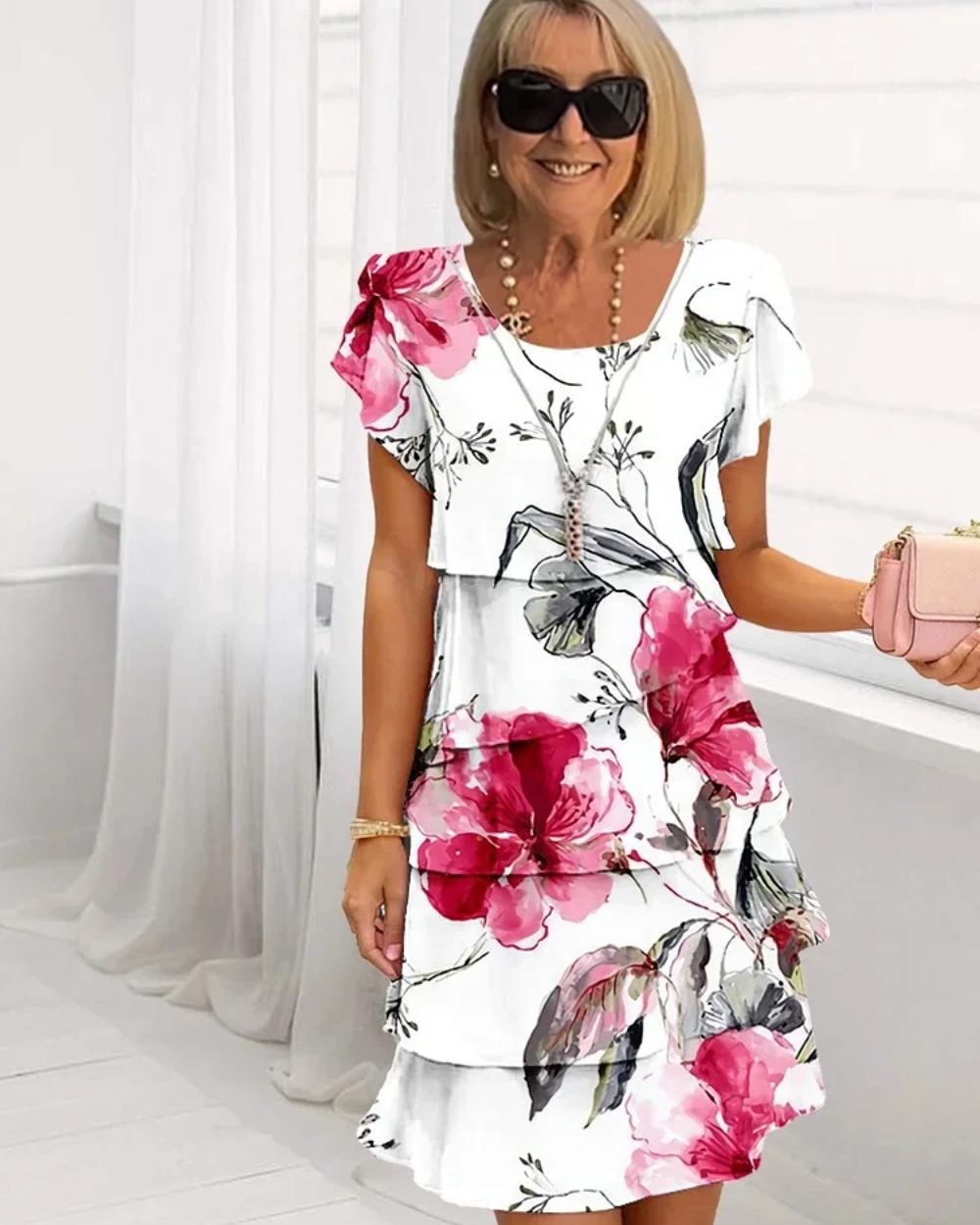 Elegante abito floreale primaverile