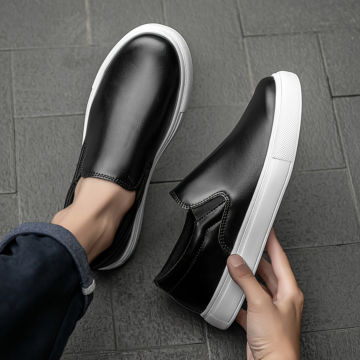 Scarpe casual slip-on in pelle